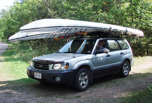 Kayaks on car