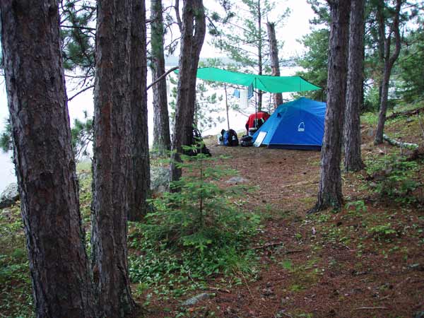 Loon Lake site 24 tent setup